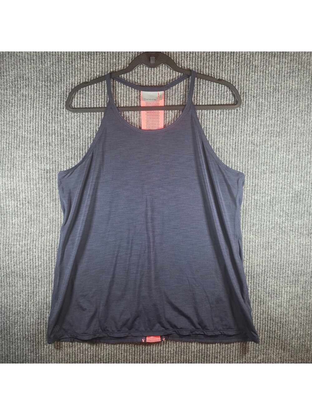 Athleta Women’s XL Navy Tank Top Neon Pink Mesh Racerback Workout Running
